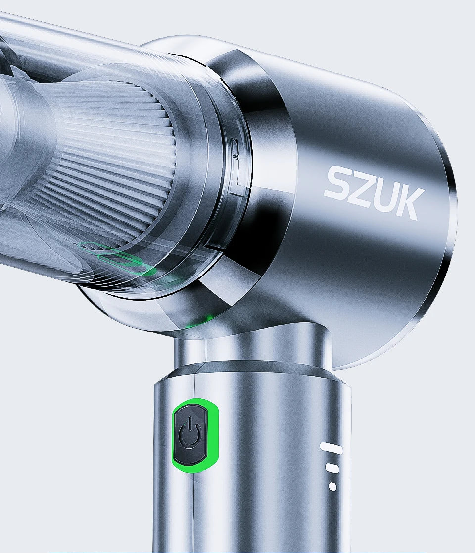 Aspirador Portátil SZUK 180000PA - Sem Fios, para Casa e Carro com Carregamento Rápido Aspirador Portátil SZUK 180000PA - Sem Fios, para Casa e Carro com Carregamento Rápido